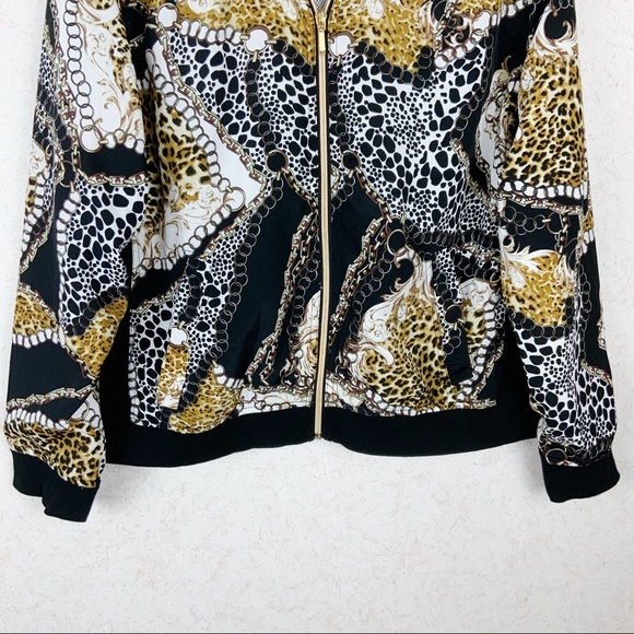 Activology leopard Dalmatian chains pattern zip jacket retro style athletic - Picture 3 of 7